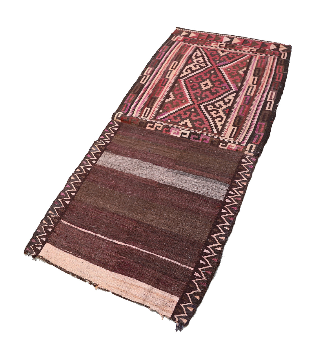 3'x5' Tatar Treasures: Unveiling the Uzbek Bag-Face Tradition kilim Rug