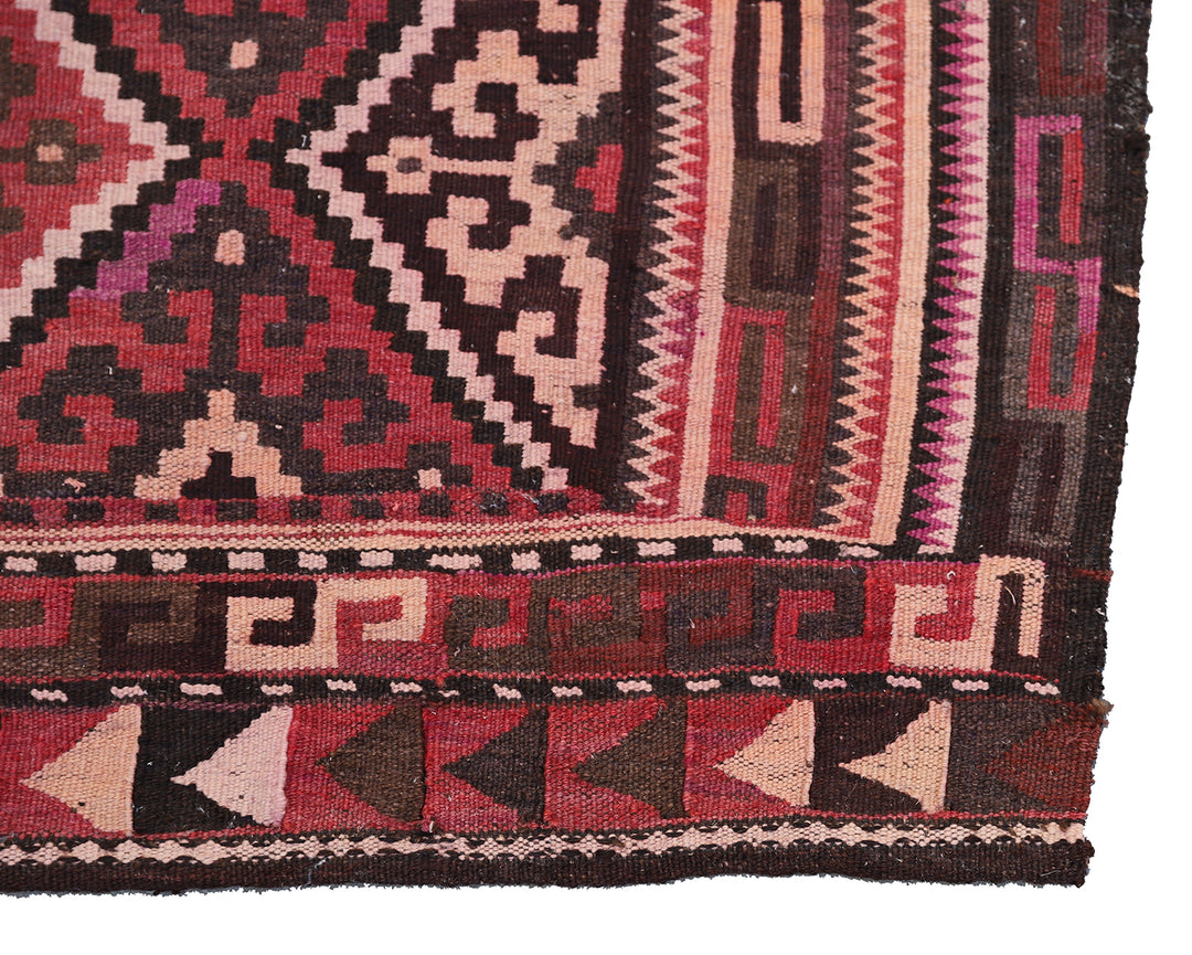 3'x5' Tatar Treasures: Unveiling the Uzbek Bag-Face Tradition kilim Rug