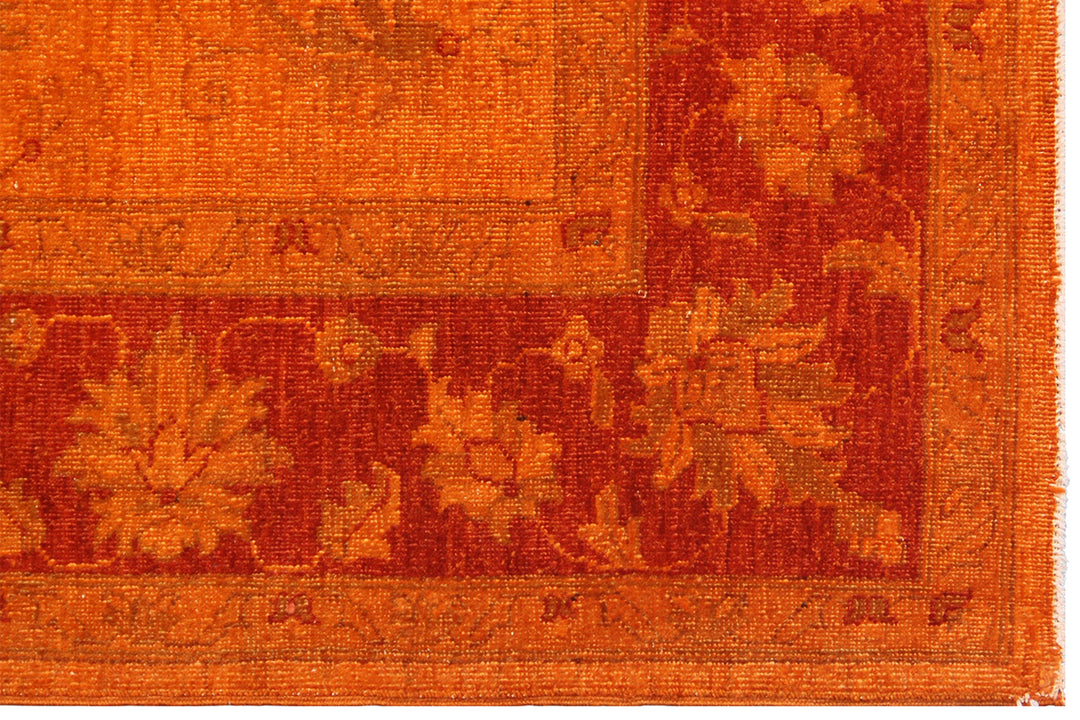 6'x8' Orange Persian Design Ariana Overdyed Rug