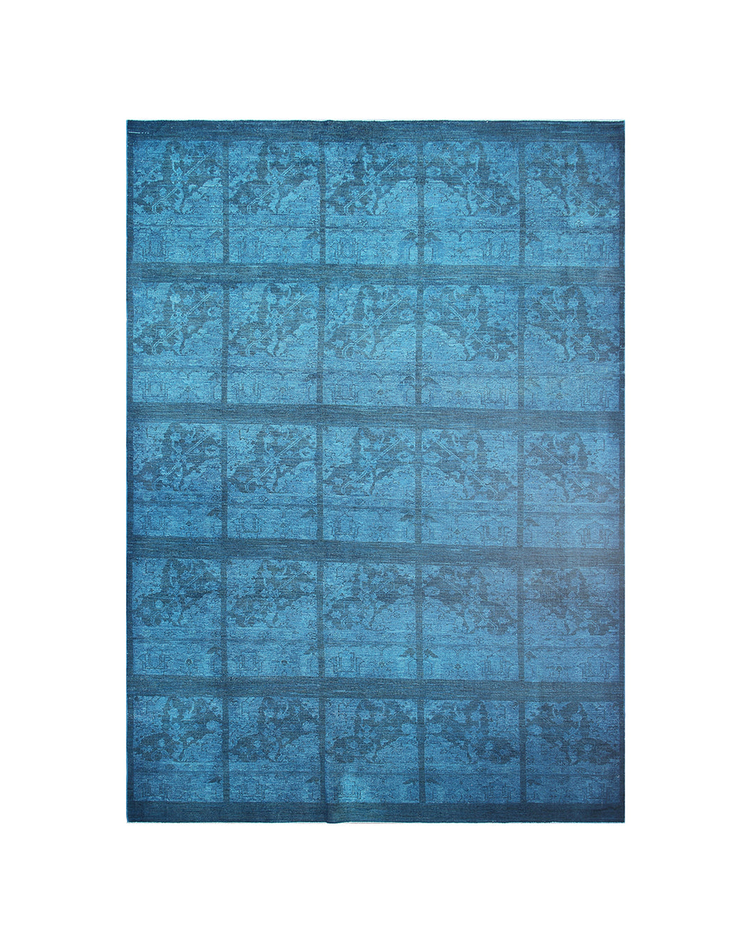 6x9 Blue Tabriz Design Ariana Overdye Rug | Hand-Knotted Wool