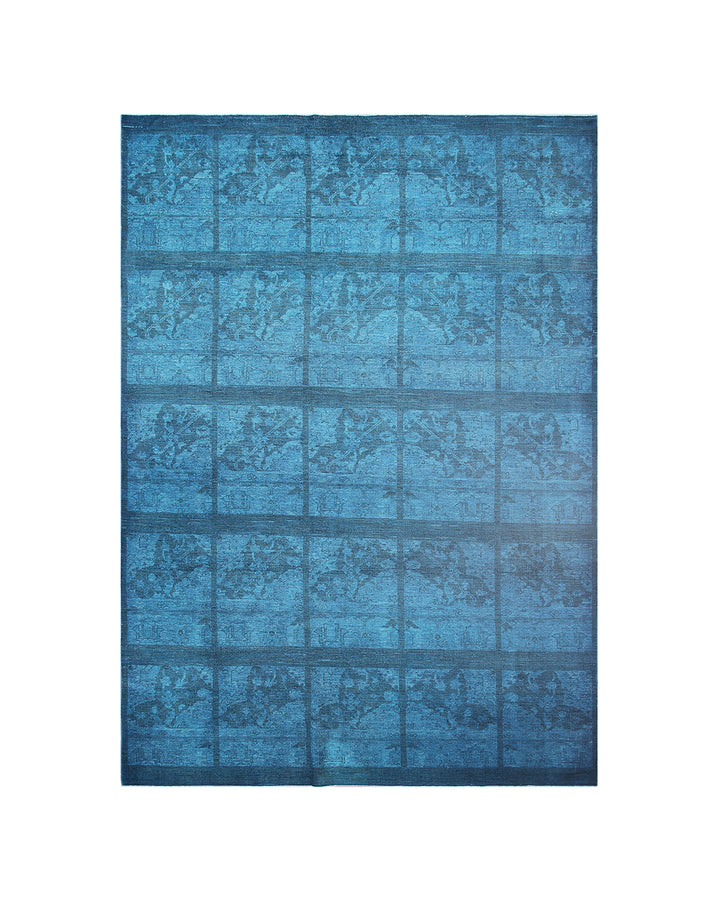 6x9 Blue Tabriz Design Ariana Overdye Rug | Hand-Knotted Wool