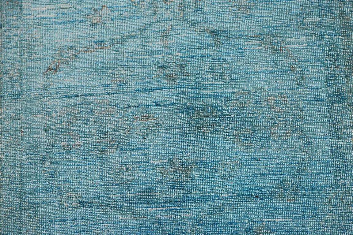 3'x4' Ariana Turquoise Blue Over Dye Rug