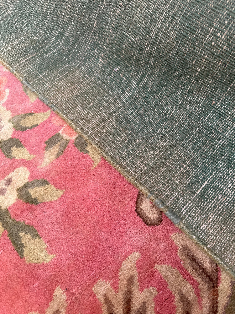 18'x21' Extra Large Rug | Floral | Vintage | Green, Yellow, Pink Rug