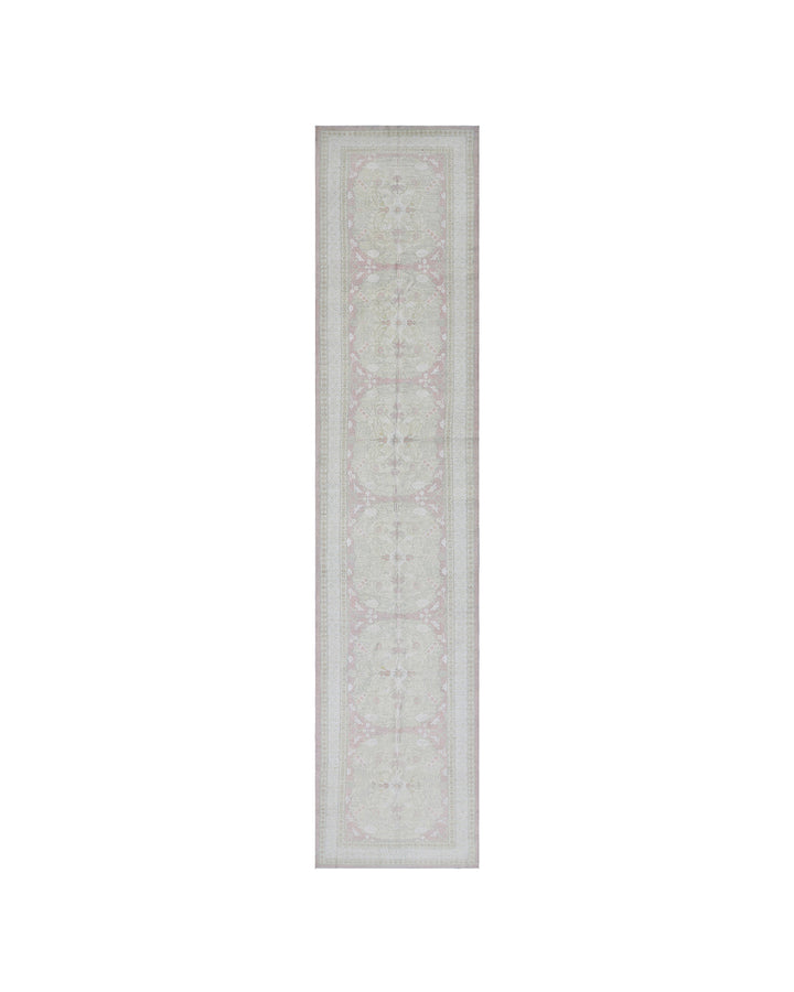 18'x4' Ariana Transitional Floral Light Pink Ivory White Runner Rug