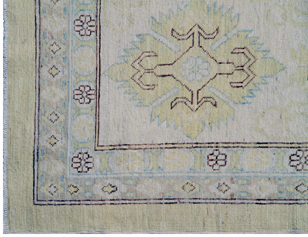 13'x21' Ariana Geometric Yellow and Blue Large Transitional Hazara Rug