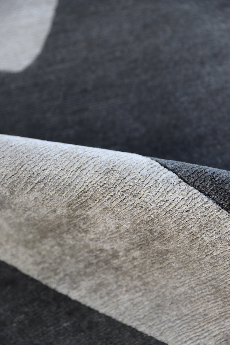 2'x3' Grey Geometric Hand Knotted Silk and Wool Ariana Modern Custom Only