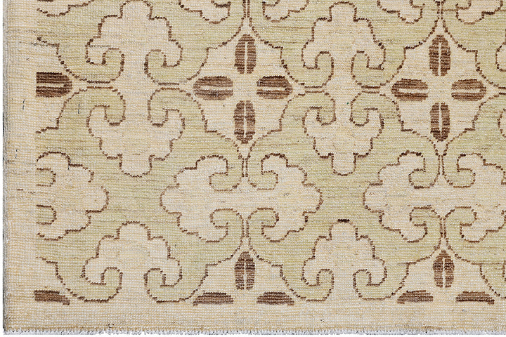 5'x7' Ariana Small Transitional Hand Knotted Wool Geometric Design Rug