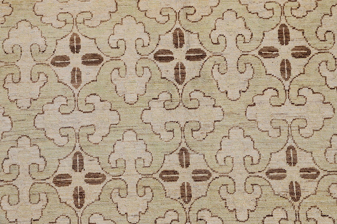 5'x7' Ariana Small Transitional Hand Knotted Wool Geometric Design Rug