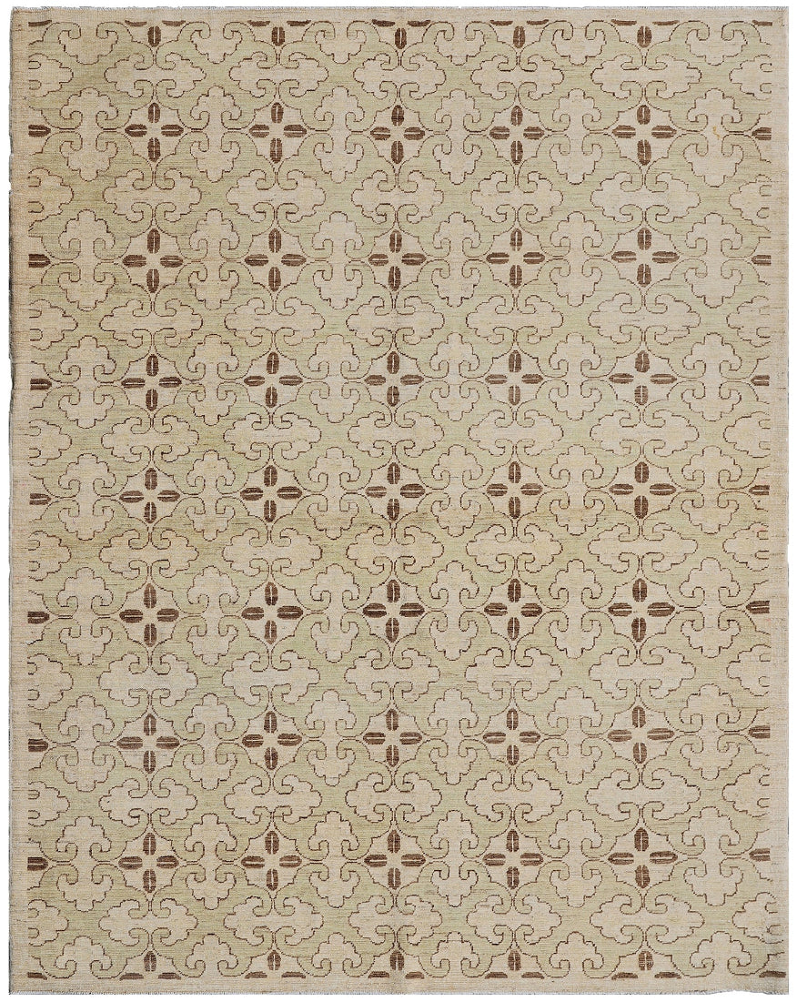 5'x7' Ariana Small Transitional Hand Knotted Wool Geometric Design Rug