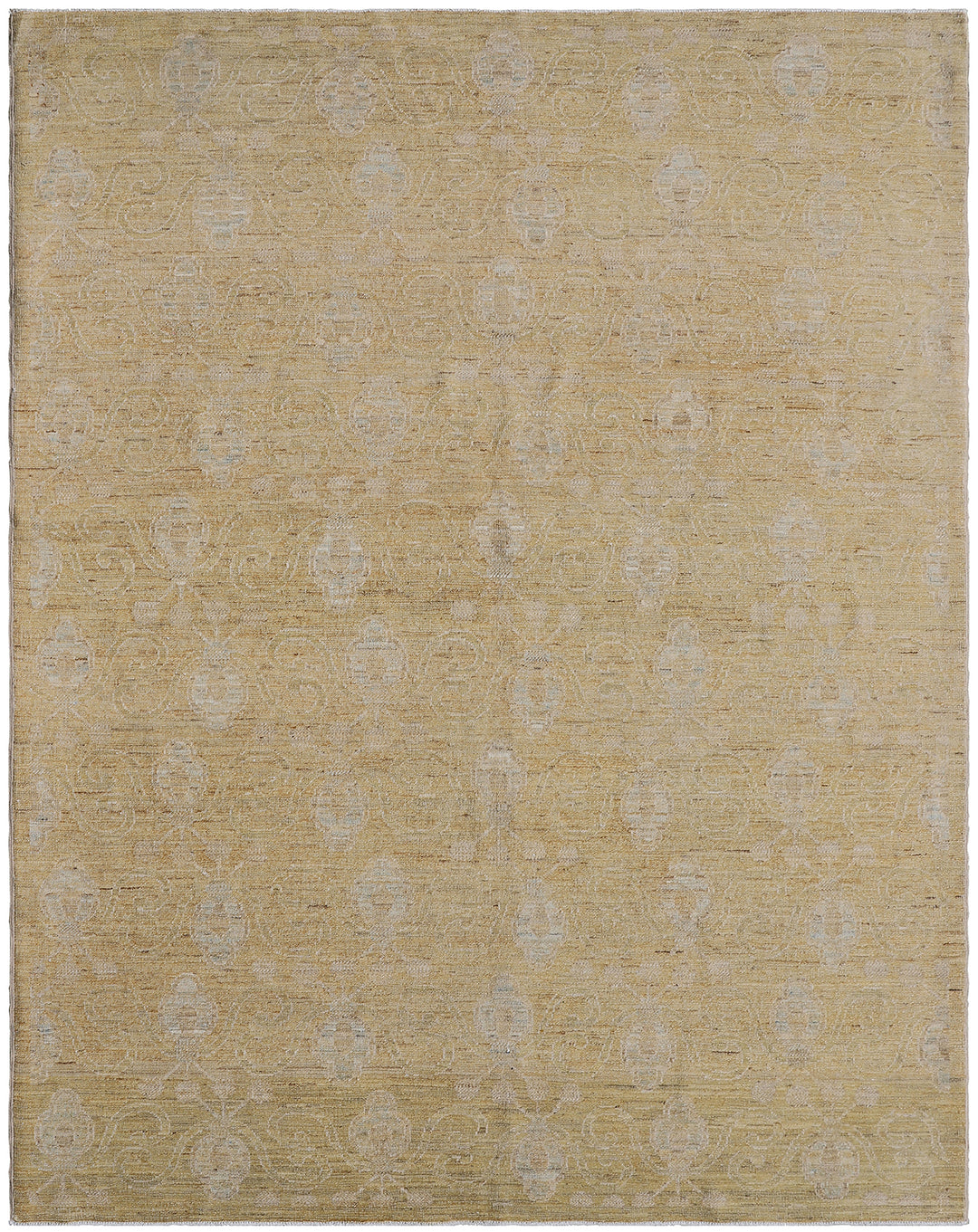 5'x7' Ariana Small Hand Knotted Transitional Gold Floral Design Rug