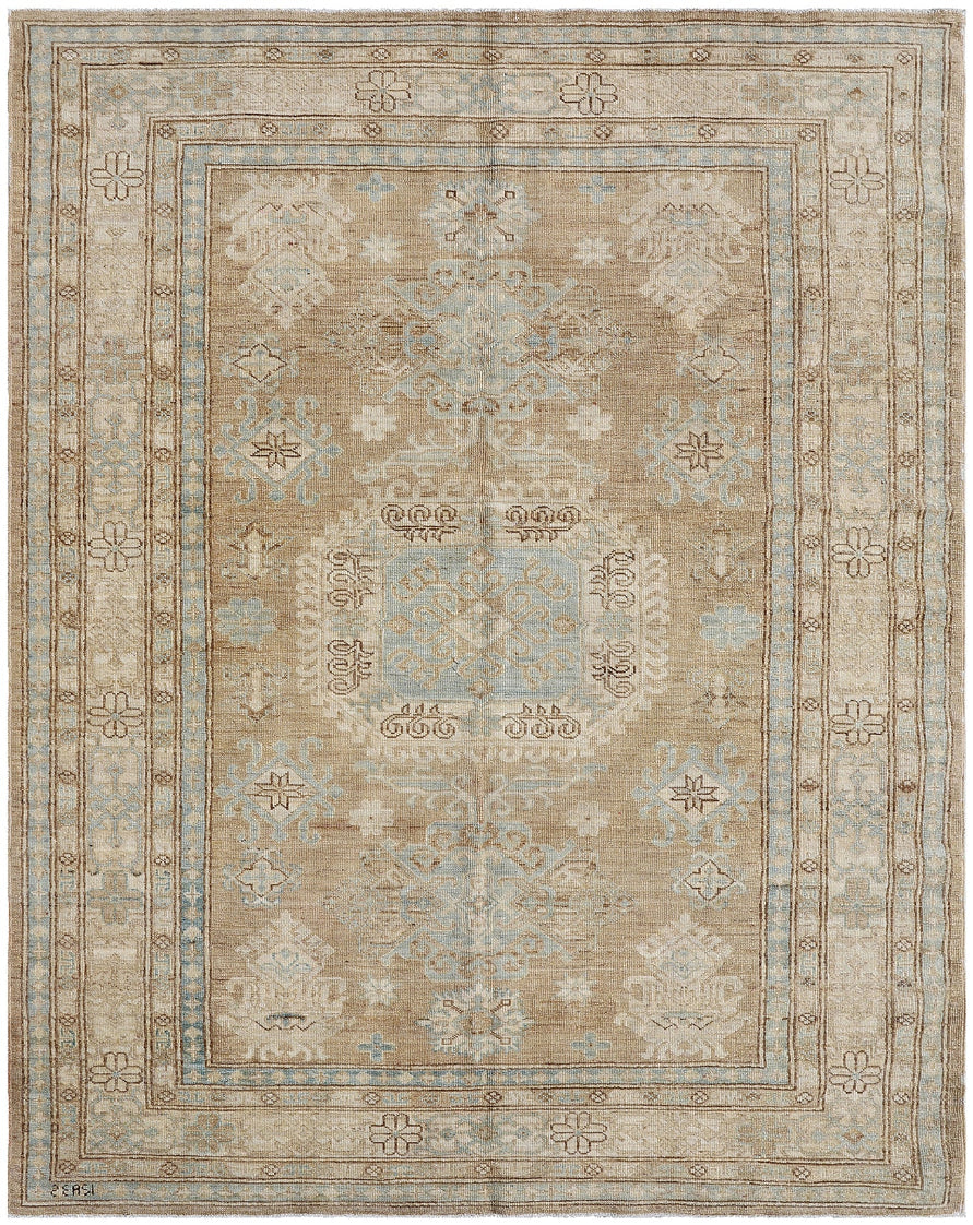 5'x7' Ariana Traditional Hand Knotted Medium Caucasian Geometric Design Rug