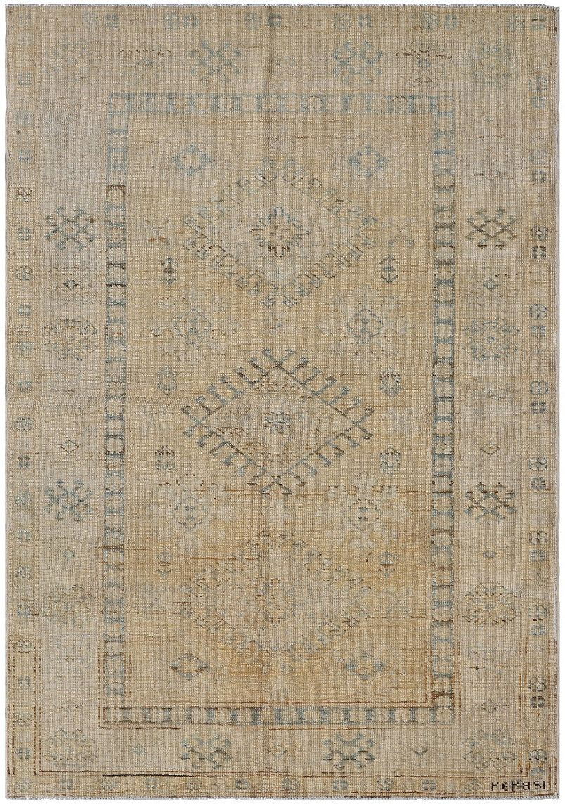 3'x5' Ariana Traditional Caucasian Geometric Design Hazara Small Wool Rug