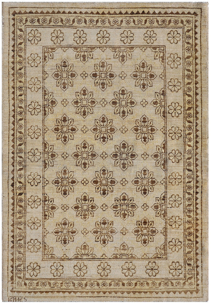 3'x5' Ariana Small Traditional Khotan Design Hand Knotted Wool Rug