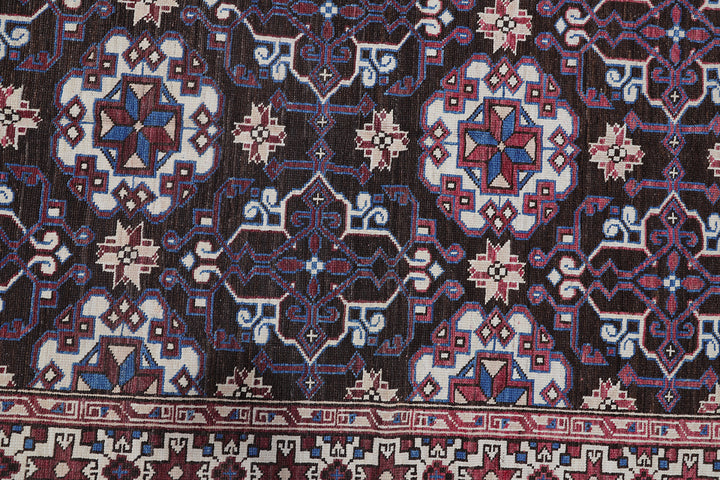 4'x7' Ariana Small Geometric Transitional Hand Knotted Wool Rug