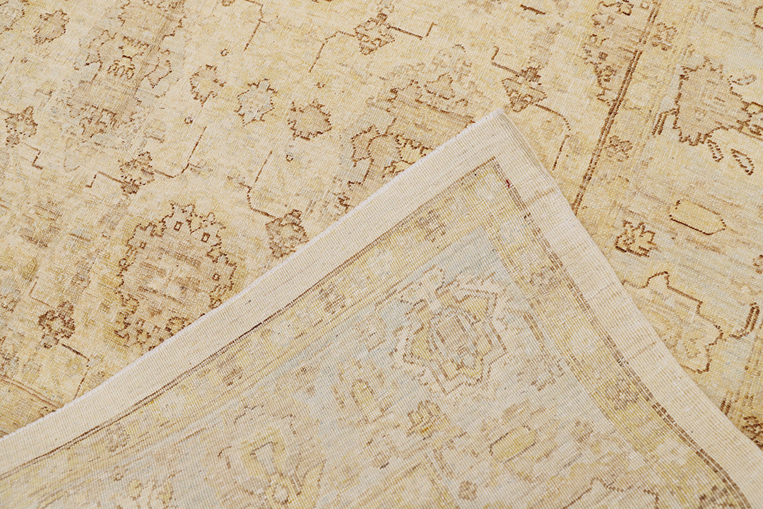 6'x10' Hand-Knotted Afghan Wool Rug | Agra Design in Soft Tones Medium Size Rug