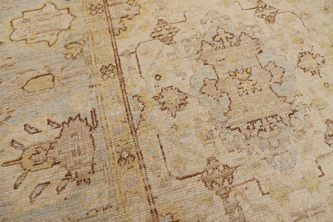 6'x10' Hand-Knotted Afghan Wool Rug | Agra Design in Soft Tones Medium Size Rug
