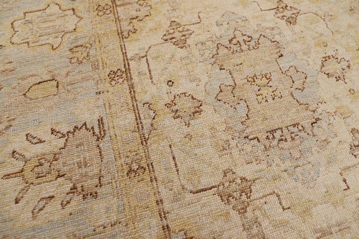 6'x10' Hand-Knotted Afghan Wool Rug | Agra Design in Soft Tones Medium Size Rug