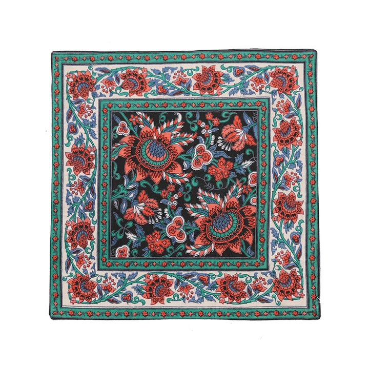 1'x1' Pillow | Indian block printing | Floral Design Pillowcase
