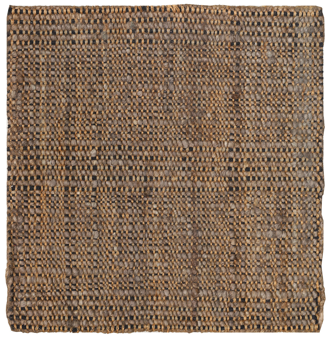 Textured brown and black woven mat