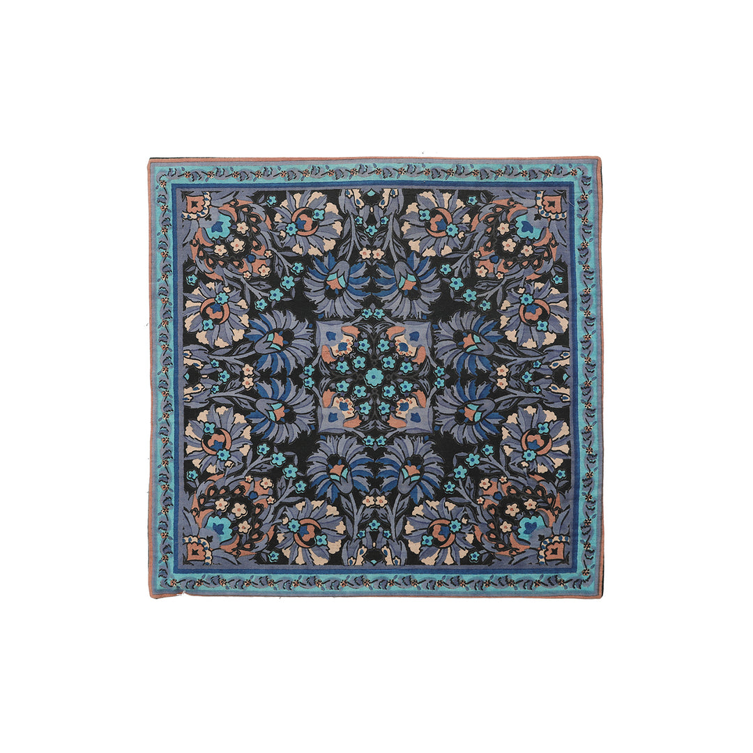 Hand Block Printed Floral Design Pillowcase