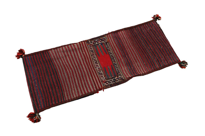 1'x3' Vintage Persian Saddle-Bag Rug | Organic Wool Earth Tones