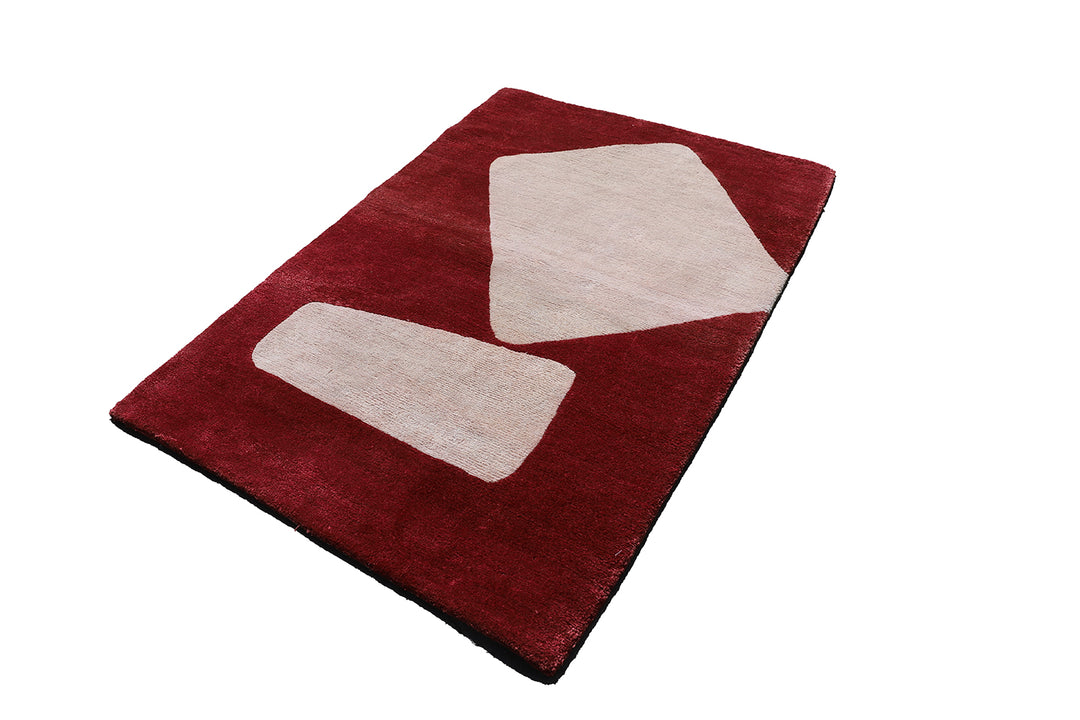 2' x 3' Hand-Knotted Silk & Wool Rug | Ariana Modern Custom Tibetan Weave