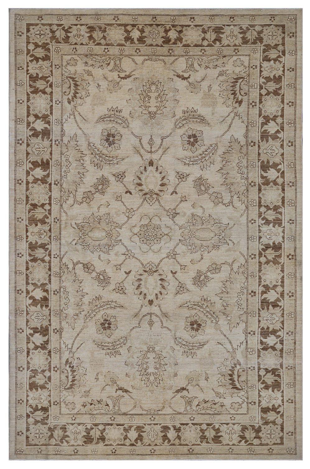 6'x9' Medium Ariana Traditional Sultanabad Floral Beige Brown Rug
