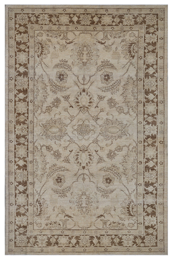6'x9' Medium Ariana Traditional Sultanabad Floral Beige Brown Rug