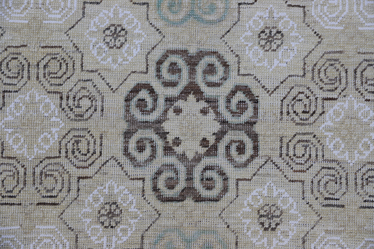 10'x13' Ariana Khotan Hand Knotted Patina Rug in Beige and Blue Colors