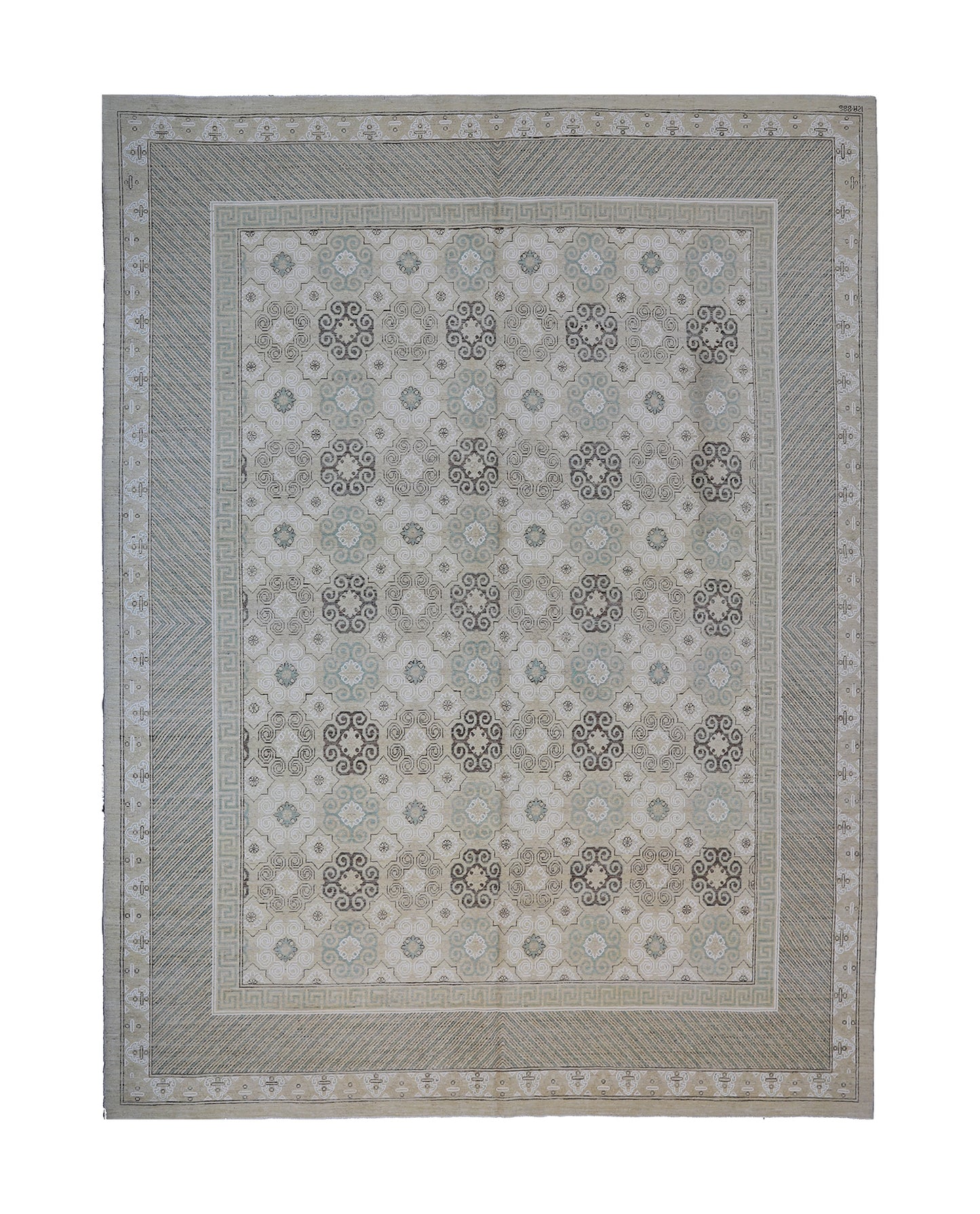 10'x13' Ariana Khotan Hand Knotted Patina Rug in Beige and Blue Colors