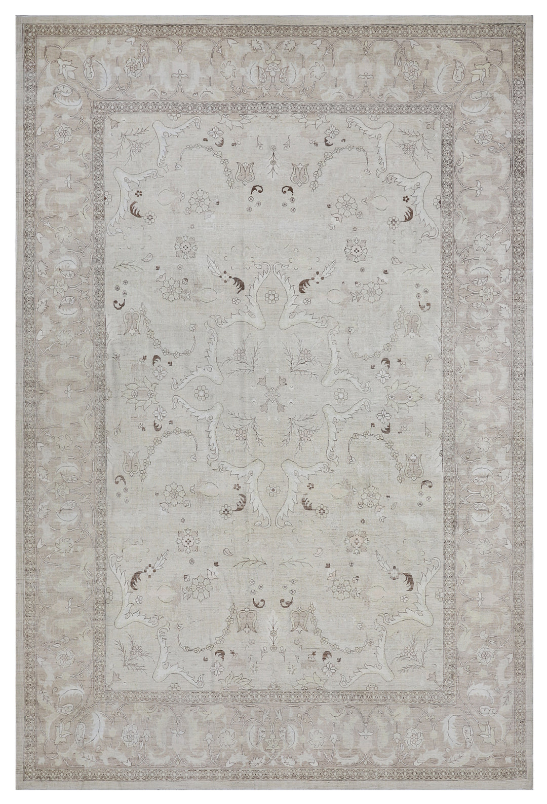 13'x9' Ariana Luxury Polonaise Design Earth Tone Color Fine Hand Knotted Rug