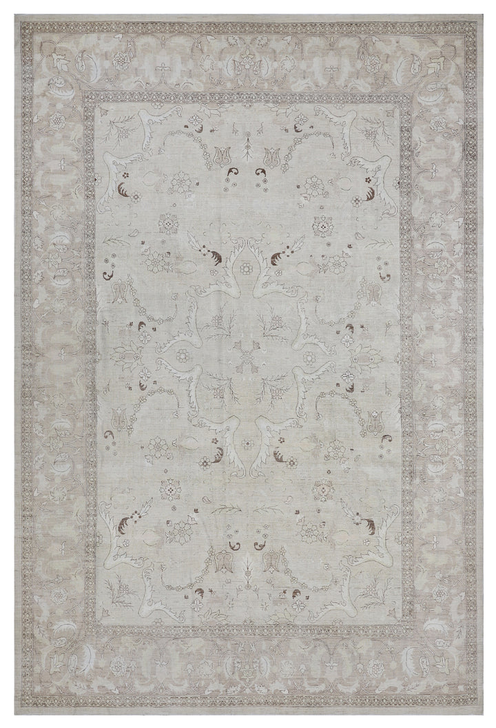 13'x9' Ariana Luxury Polonaise Design Earth Tone Color Fine Hand Knotted Rug