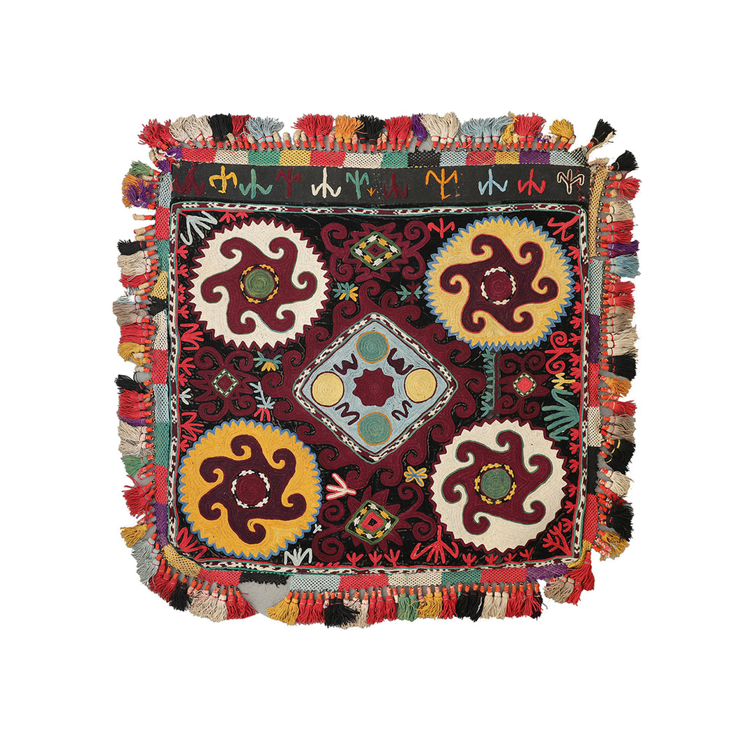 2'x2' Uzbek Laqai | Very Fine Antique Uzbek Textile