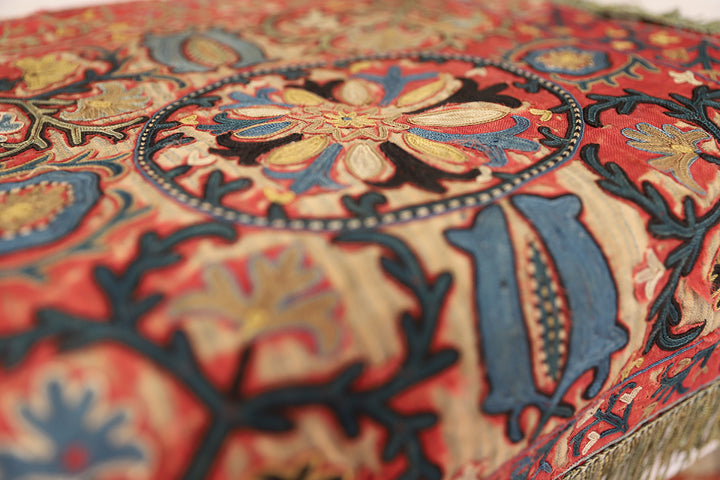 1'5"x1'5" Antique Collectable Afghan Uzbek Laqai Home Decor Textile