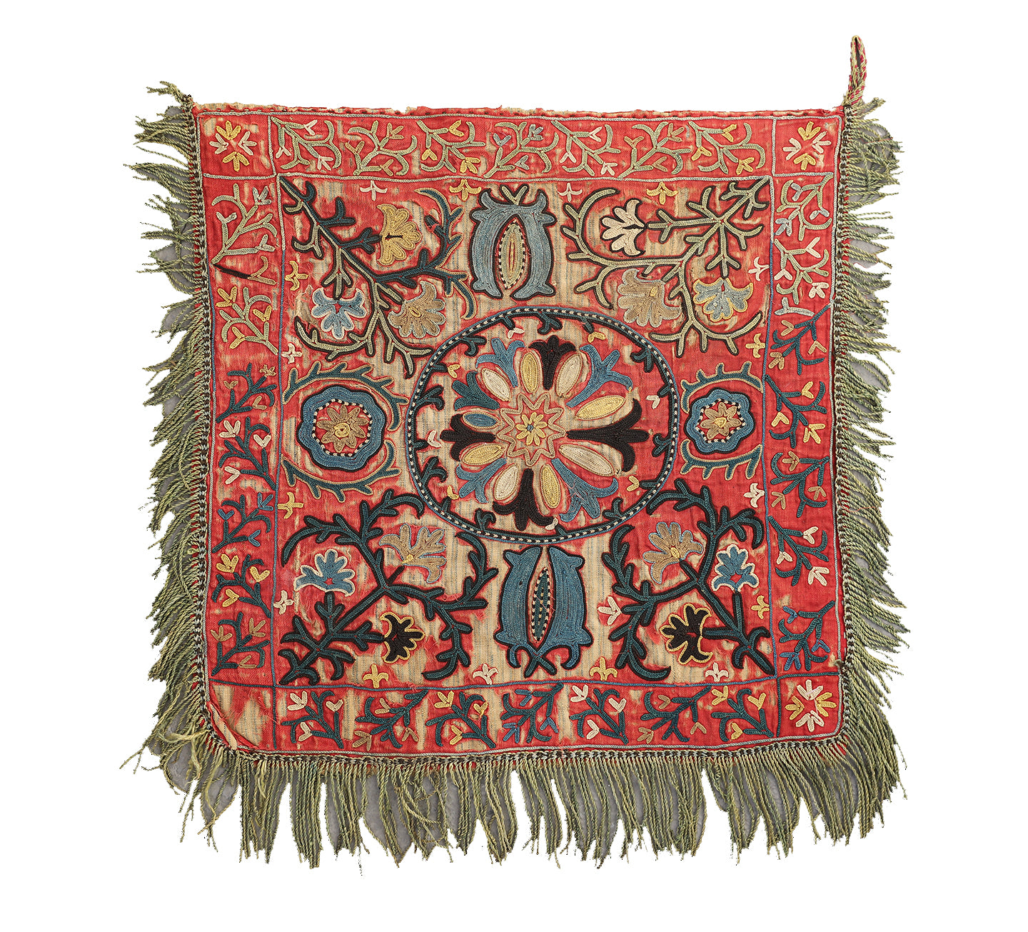 1'5"x1'5" Antique Collectable Afghan Uzbek Laqai Home Decor Textile