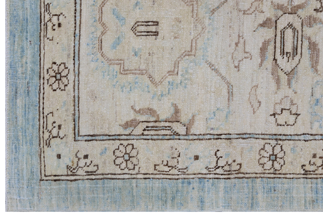 10'x13' Ariana Blue Agra Traditional Design Hand knotted Large Size Wool Area Rug