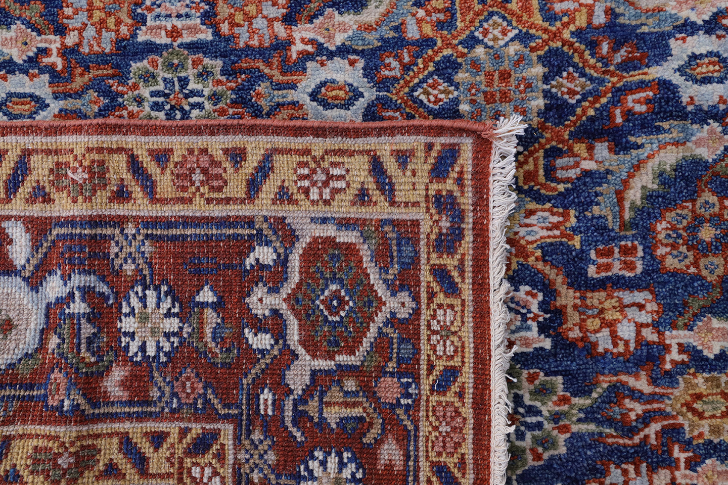 7'x8' Royal Blue Herati Design Hand Knotted Rug