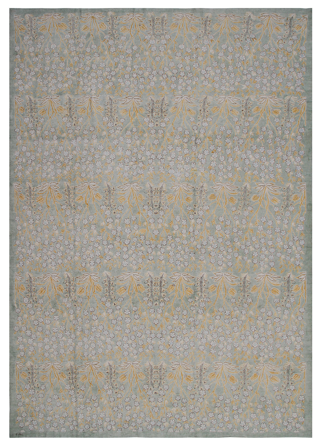 9'x12' Ariana Transitional Floral Blue Cream Brown Modern Rug