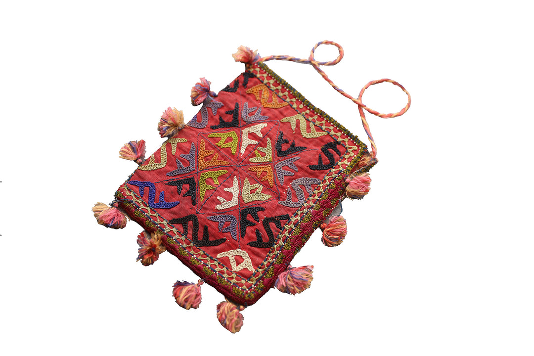 6"x7" Vintage Hand Embroidered Uzbek Ladies Hand Bag