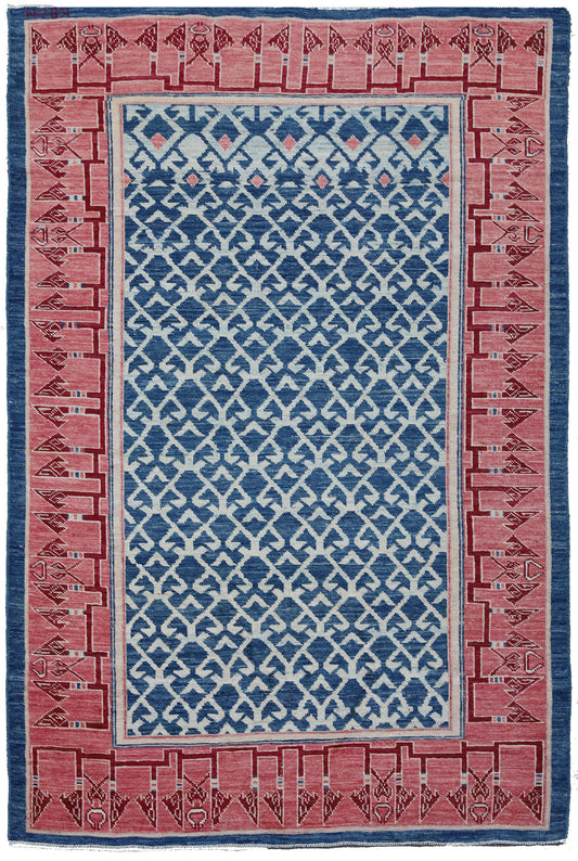 4'x6' Ariana Traditional Blue Pink Rug