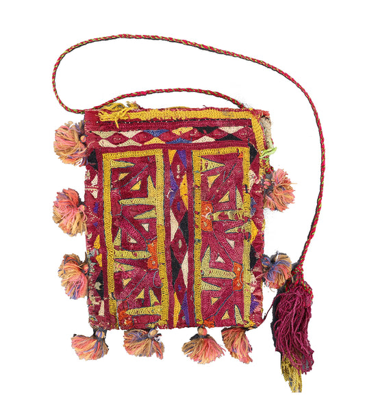 5"x6" Vintage Uzbek Hand Embroidered Textile Ladies  Hand Bag