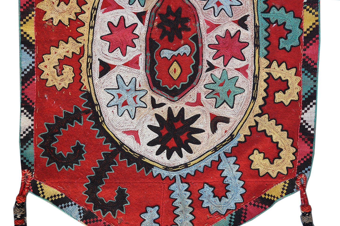 14"x21" Antique Uzbek Lakai Uut kap Ilgich embroidered Suzani