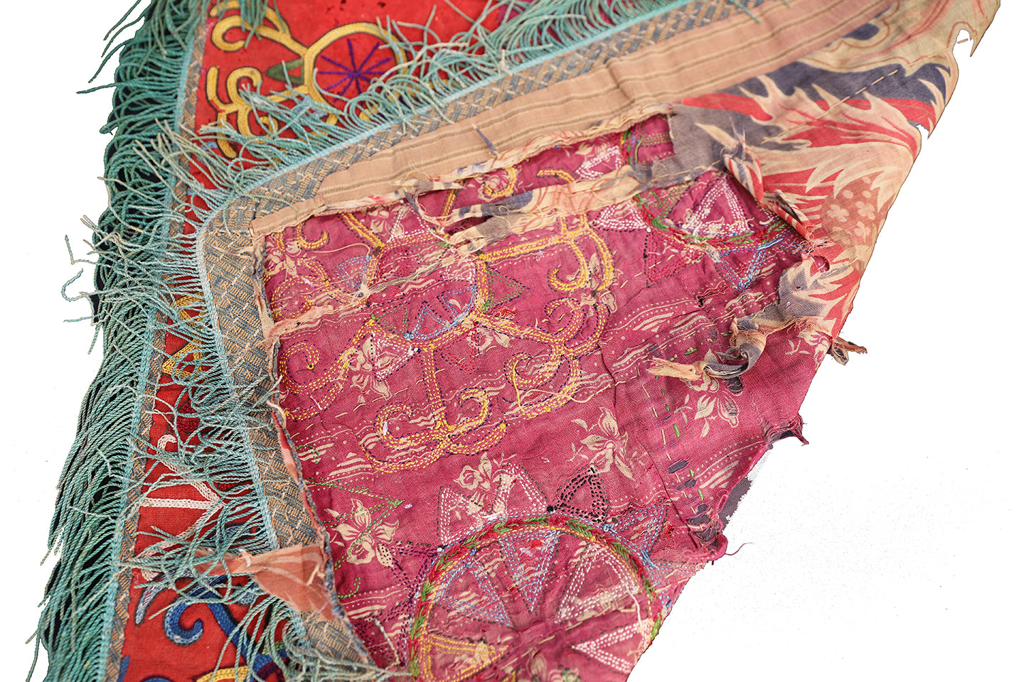 19"x19" Antique 19Th. Century Hand Embroidered Uzbek Mirror Bag Lakai Susani