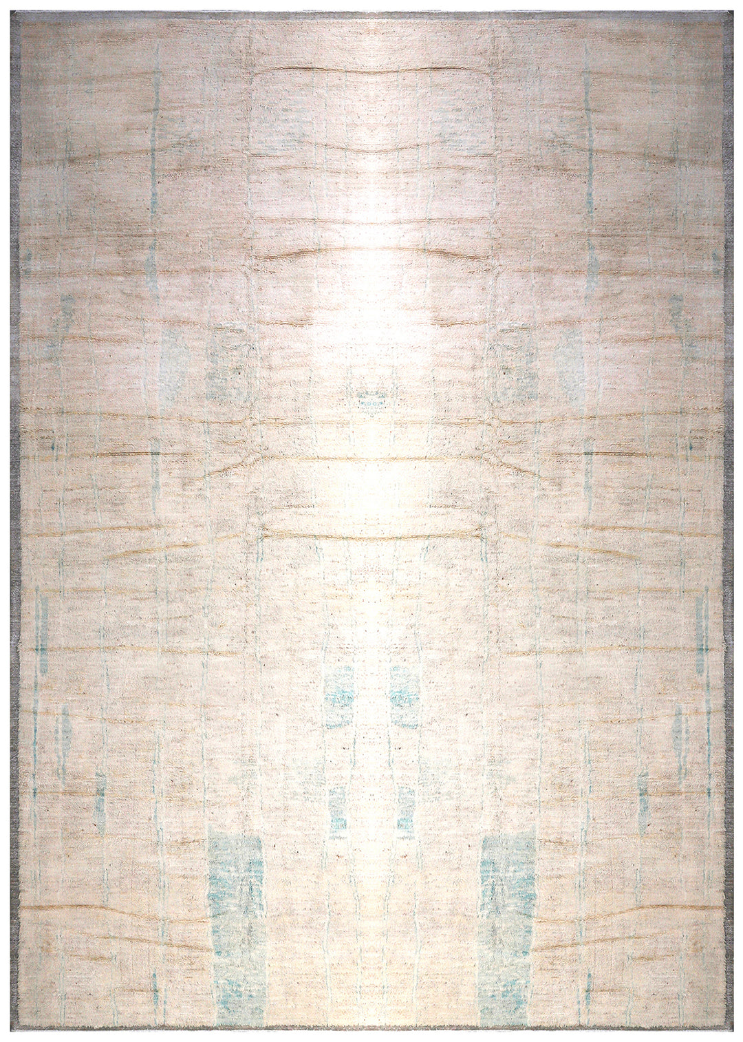 14'x22' Gray Beige and Turquoise Ariana Moroccan Barchi Wool Area Rug