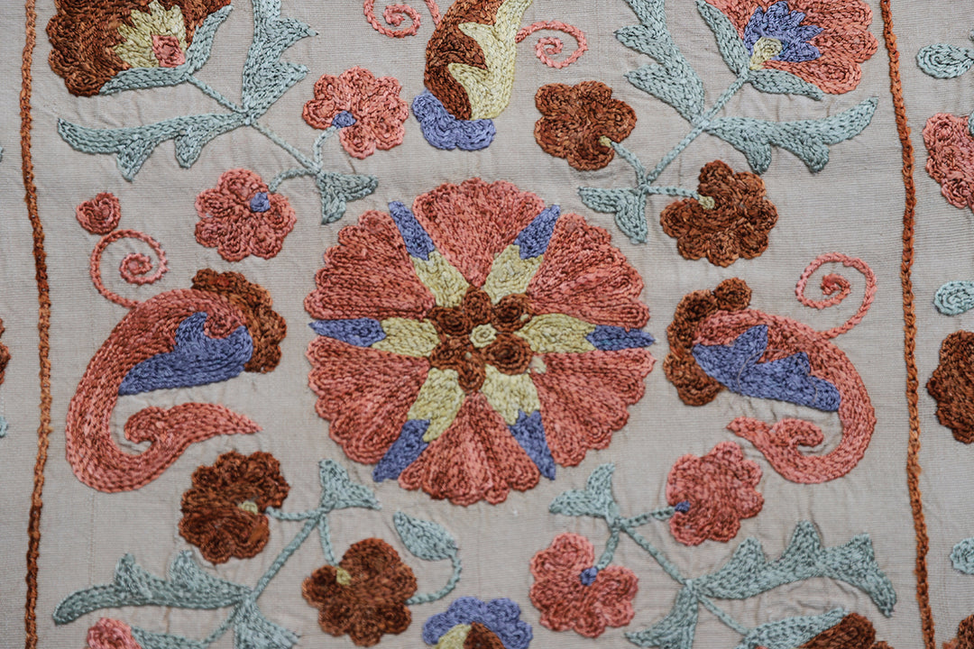 17"x18" Hand Embroidered Uzbek Pillowcase