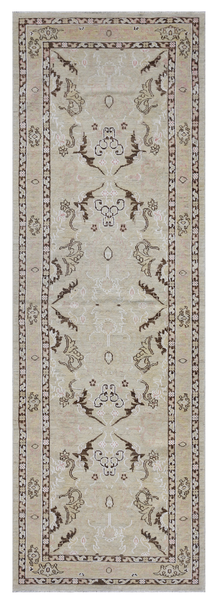 3'x8' Ariana Transitional Earth Tone Hand Knotted Wool Runner Rug