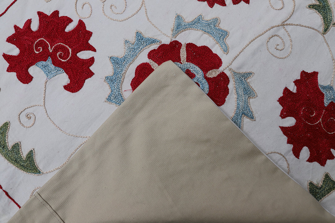 20"x21"  Suzani Pillowcase, Silk Embroidery Cushion Cover, Decorative Sham