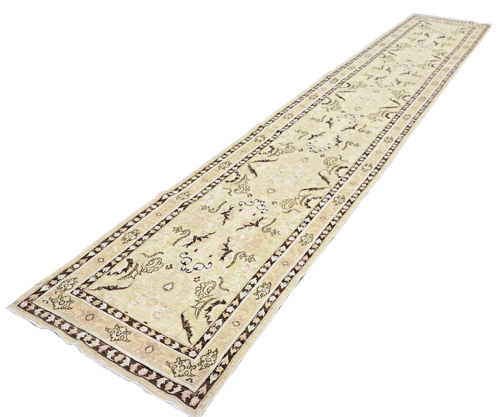 16'x3' Ariana Transitional Ivory Cream Brown White Runner Rug