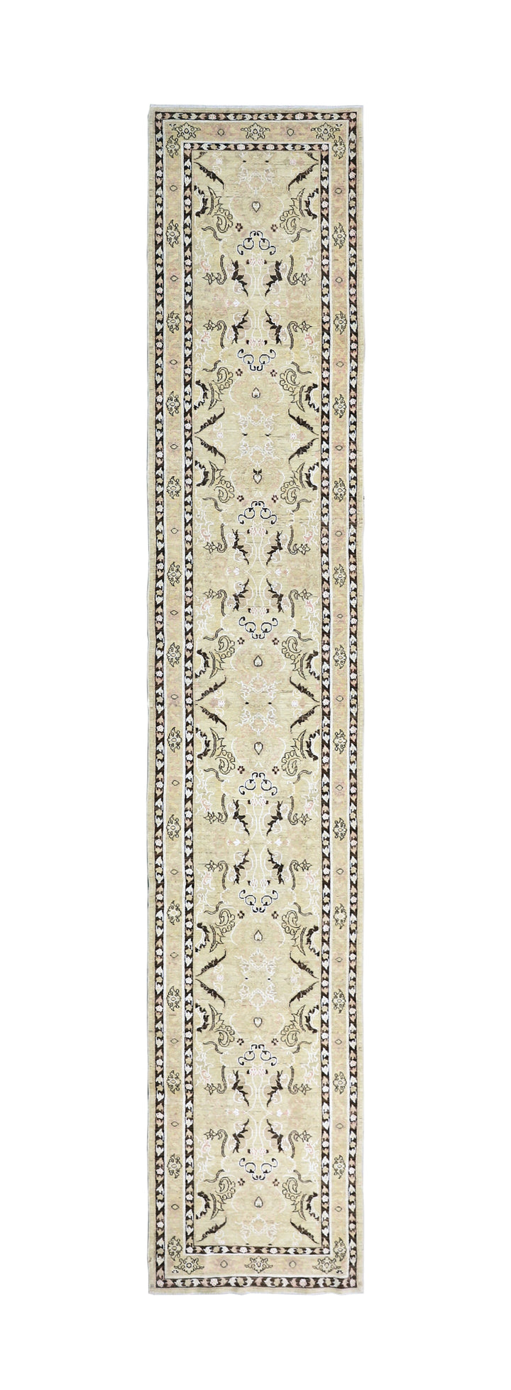16'x3' Ariana Transitional Ivory Cream Brown White Runner Rug