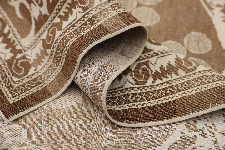 9'x12' Hand-Knotted Ottoman Design Rug | Organic Wool & Silk | Earth Tones